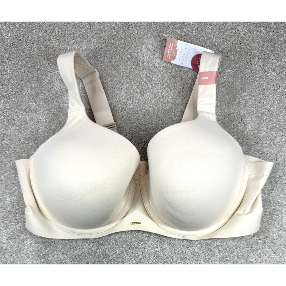 NEW Cacique Modern Luxe Lightly Lined Balconette Bra Beige 42DD Underwire